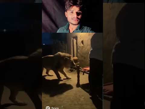 शेर का हमला रात में 😱 | Sora AI #Reaction #YouTubeShorts #Shorts #ReactionVideo#SurprisingReaction