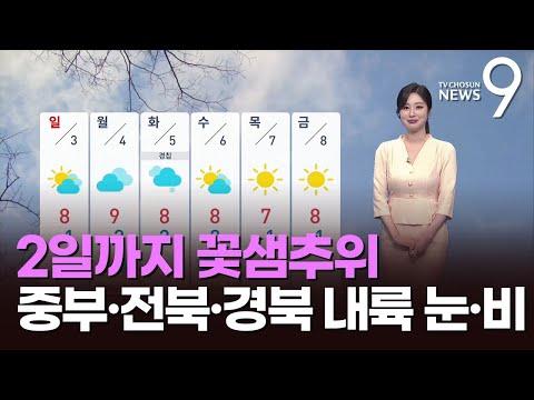 [날씨] 2일까지 꽃샘추위…중부·전북·경북 내륙 눈·비