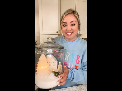My favorite Christmas DIY! All you need is a big glass jar, a bag of sugar and some decorations!