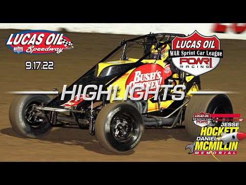 9.17.22 Lucas Oil POWRi WAR Sprint Car League Highlights from Lucas Oil Speedway - dirt track racing video image