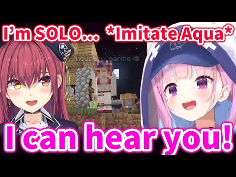 Marine finds and makes fun of Aqua playing Solo【Hololive/Eng sub】