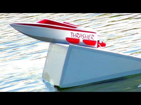 Home Made Boat JUMP! THRASHER XT's Fly High! | RC ADVENTURES - UCxcjVHL-2o3D6Q9esu05a1Q