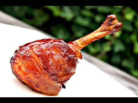 Chicken and Bacon recipe - How To Smoke a chicken drumstick - Peg Leg chicken - UC_kARM8MBLDBxZQuZeYYQdQ