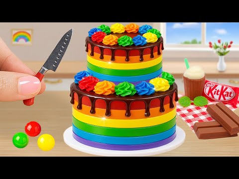 Delicious Rainbow KITKAT Cake | 1000+ Amazing Mini Rainbow Cake Decorating Ideas Using KitKat