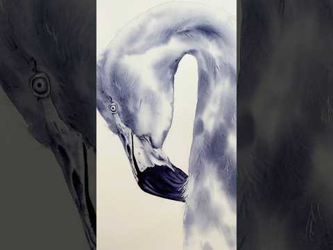 How to paint Flamingo’s Beak in Watercolor Demo #watercolorbird
