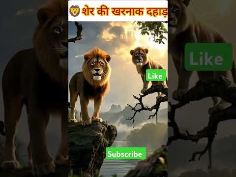 शेर की दहाड | Sher Ki Dahad | Lion Sounds ♥️ Sher Ki Awazll #shorts #wildanimals #lion #ytshorts