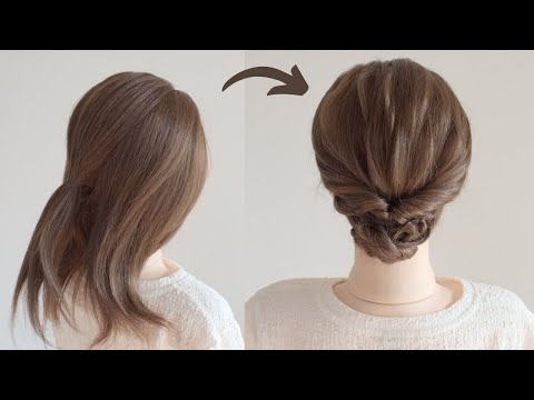 結婚式・お呼ばれにぴったり！上品シニヨンヘア | Elegant Twisted Updo | Perfect for Weddings & Parties