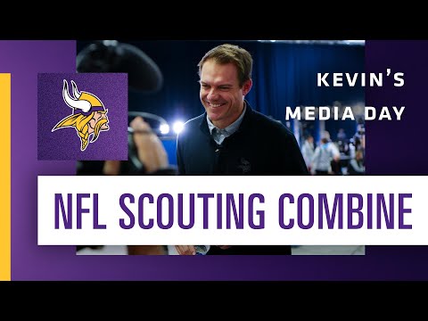 Behind-the-Scenes of Head Coach Kevin O'Connell's Media Day at the 2022 NFL Combine video clip
