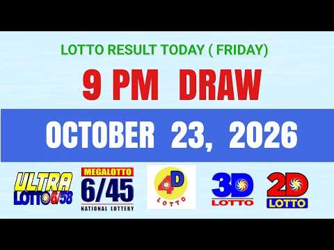 <strong>Lotto</strong> Result Today 9pm Draw October 23, 2026 PCSO 6/58, 6/<strong>45</strong>