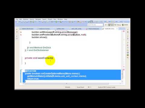 69 Android Project  Address Book app  AddEditContact Class with all methods programming and update strings xml  Level 3