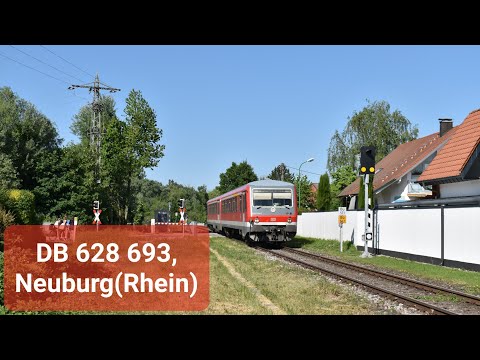 4K | DB 628 693 komt aan in Neuburg(Rhein) als RB 52 naar Lauterbourg!