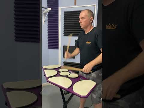 Bill Bachman with a quad ram on the newly re-designed Heavy Hitter practice pad! #marching #drumline