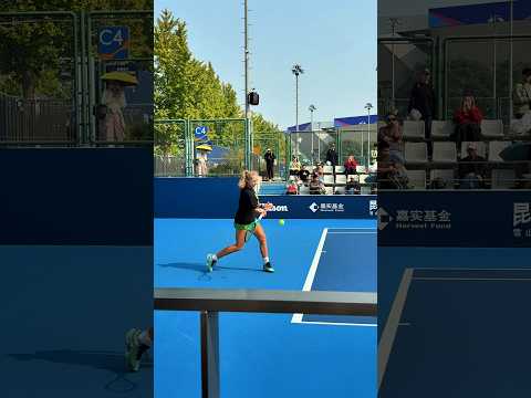 Mirra Andreeva's Powerful Forehand &amp; Backhand 🎾 #Shorts