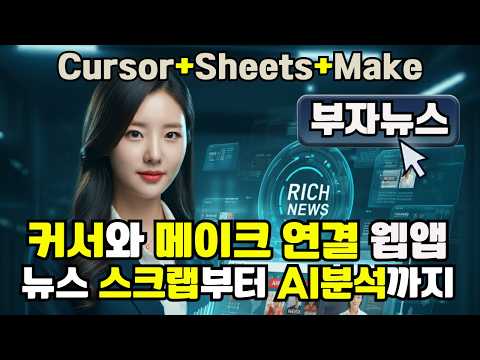 커서 AI와  Make 자동화로 부자뉴스 웹사이트 만들기 | RSS에서 AI 분석까지 자동 업데이트