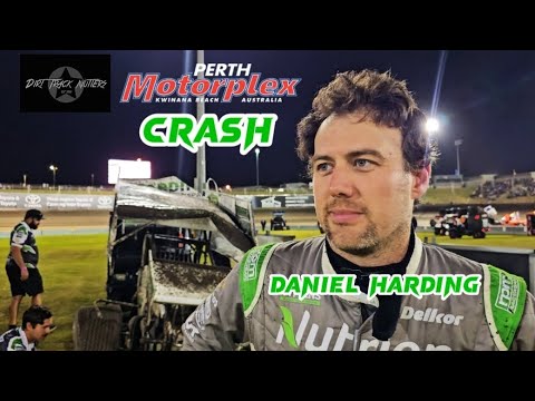 Daniel Harding crash &amp; interview. Perth Motorplex 19-10-24 - dirt track racing video image