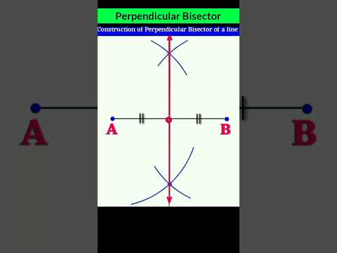 Construction of Perpendicular Bisector of line | short | Animated video