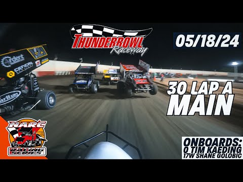 NARC 30 Lap Nonstop A Main Event at Thunderbowl Raceway 05/18/24 - Nasty TK Flip! - dirt track racing video image