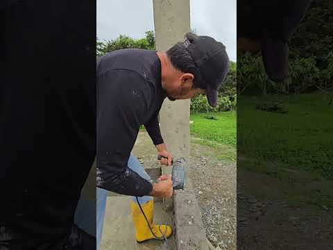 Así se colocan chicotes en una columna. #albañilería #construcción