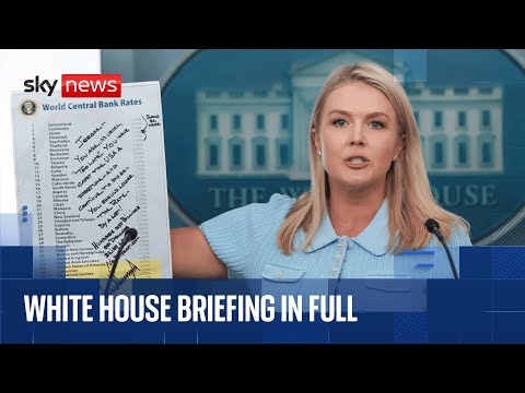 Trump's press secretary Karoline Leavitt faces reporters at the White House