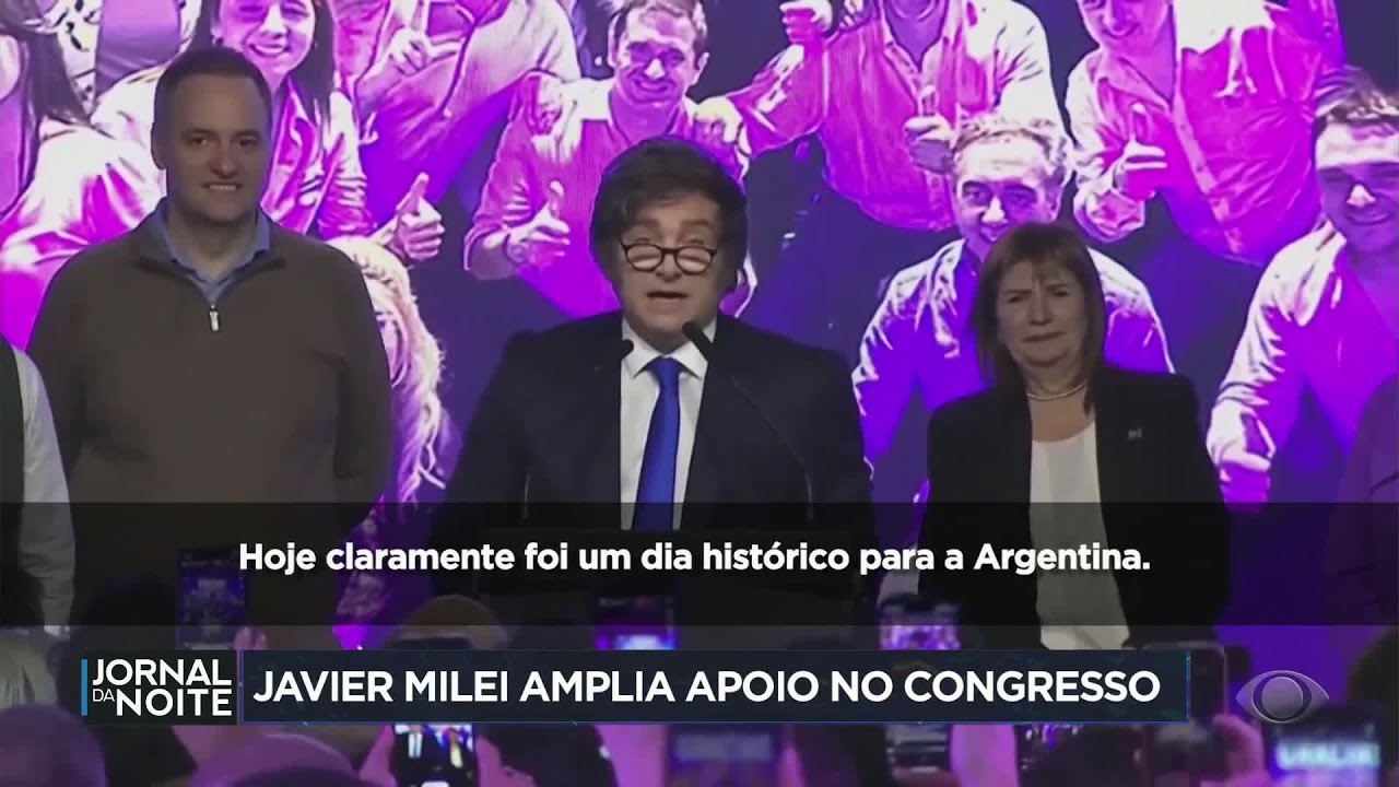 Presidente da Argentina, Javier Milei amplia apoio no Congresso