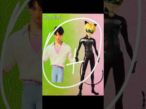 Jinu Saja boys + Cat Noir Miraculous mixing characters #kpopdemonhunters #ai #shortsart