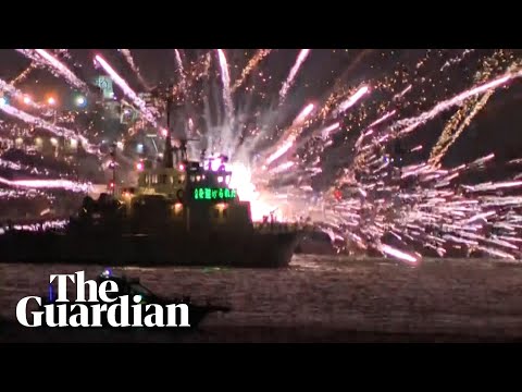 Fire breaks out on barges at Yokohama fireworks festival