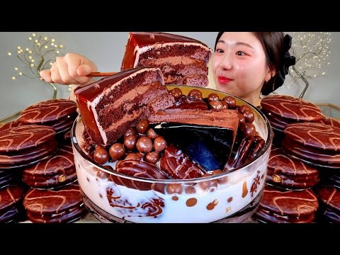 몰티져스 몽쉘 초코케익 우유에말아먹기 리얼먹방 :) Chocolate <strong>Soup</strong> MUKBANG