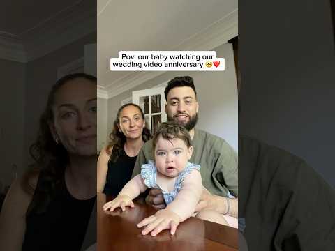 Baby watches her parents wedding video🥹❤️