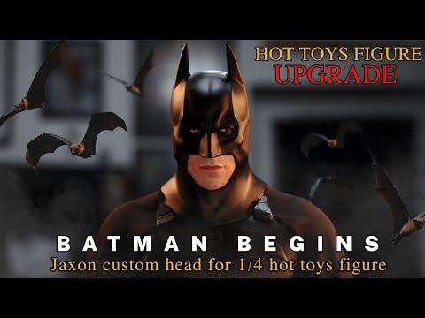 HOT TOYS FIGURE UPGRADE : CUSTOM 1/4 SCALE HEAD FOR BATMAN BEGINS BY JAXON XU.