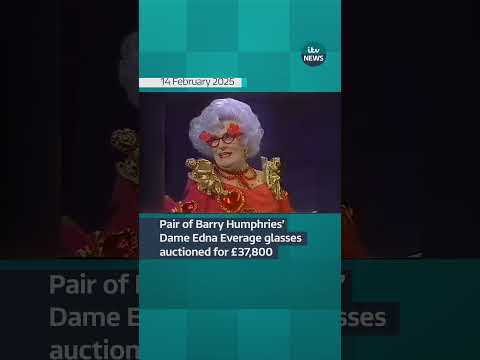 A pair of Barry Humphries’ Dame Edna Everage glasses have sold at auction #itvnews