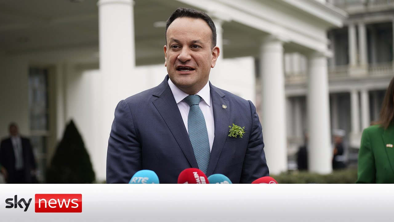 Ireland’s Taoiseach Leo Varadkar addresses reporters outside White House