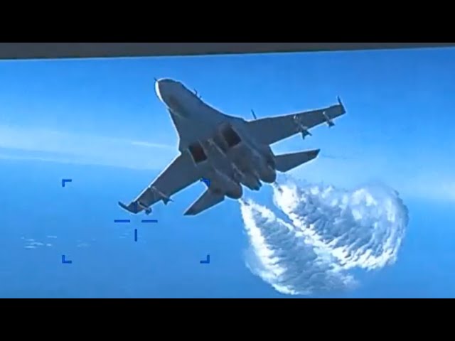 CAUGHT ON CAMERA Russia fighter jet buzzes and downs US drone