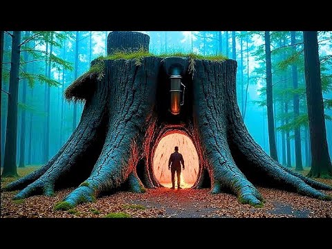 Man Builds Secret Shelter in HUGE Tree | Start to Finish by @PolissyaBushcraft
