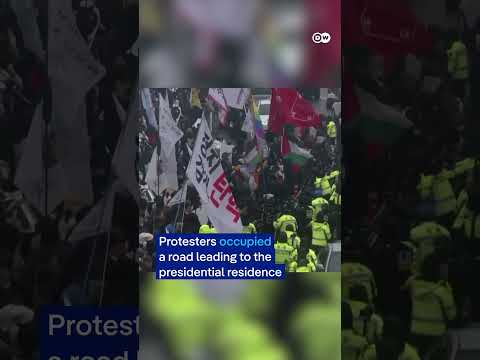 Anti-Yoon protestors break through a police line to take over a road in Seoul | DW News