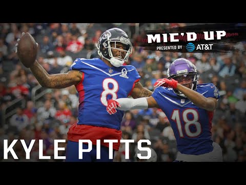 Atlanta Falcons rookie tight end Kyle Pitts MIC