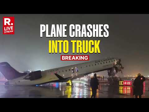 BREAKING LIVE: Flight Crashes Into Fire Truck, Passengers Evacuated Onto Tarmac | New York | Reports