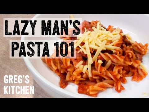 BACON POVERTY PASTA - 3 Ingredient Cooking 101- Greg's Kitchen - UCGXHiIMcPZ9IQNwmJOv12dQ