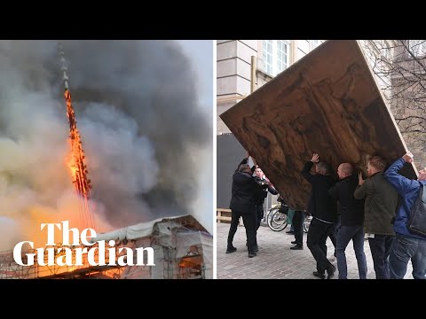 Paintings rescued after fire breaks out at Copenhagen's former stock exchange