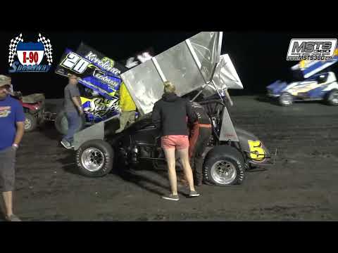 MSTS 360 Sprint Car Feature | I-90 Speedway | 7-3-2021 - dirt track racing video image