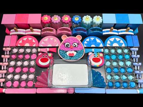 RELAXING WITH PINK VS BLUE VS CLAY PIPING BAGS ! Mixing MAKEUP, CLAY & Glitter into GLOSSY Slime !!!