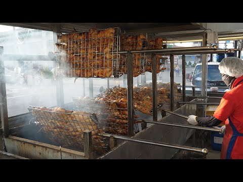 매일600마리! 거대한 숯불구이 치킨 / giant charcoal grilled chicken - thai street food