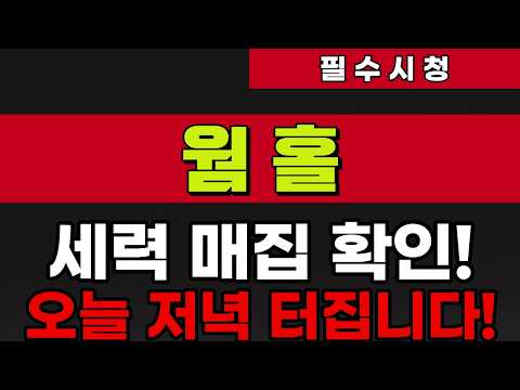 [<strong>웜홀</strong>] 세력 매집 확인!오늘 저녁 터집니다!