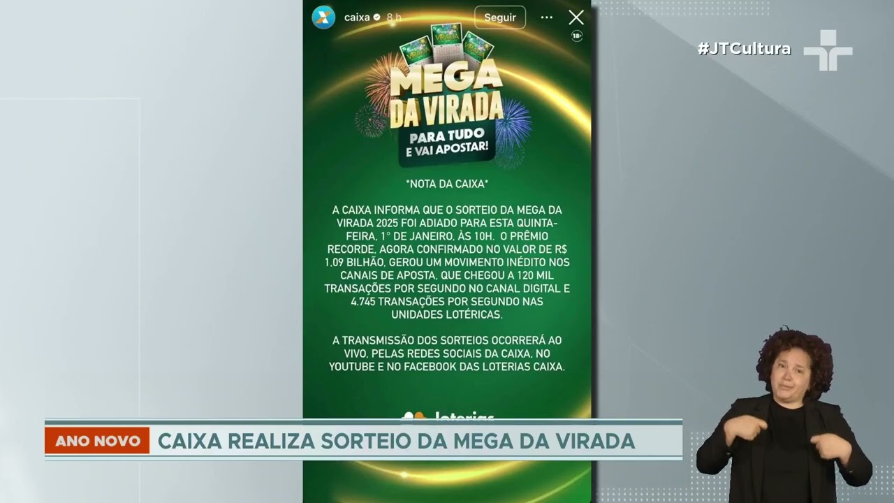 Números da Mega da Virada são sorteados nesta manhã de 1º de janeiro
