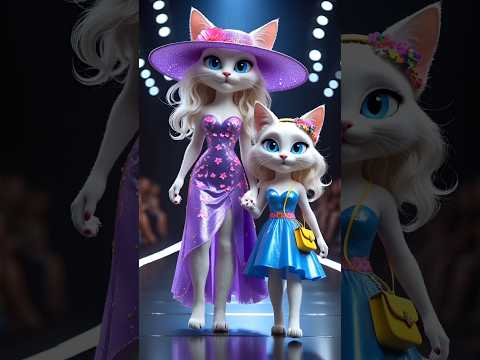 Mother And Daughter Cat Modeling Together | #mrh_rasel #ModelingCat #Mother&daughter #shorts #viral