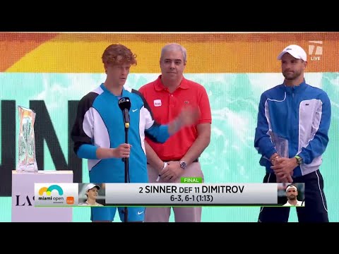 Jannik Sinner's 2024 Miami Open Championship Speech | 2024 Miami Final