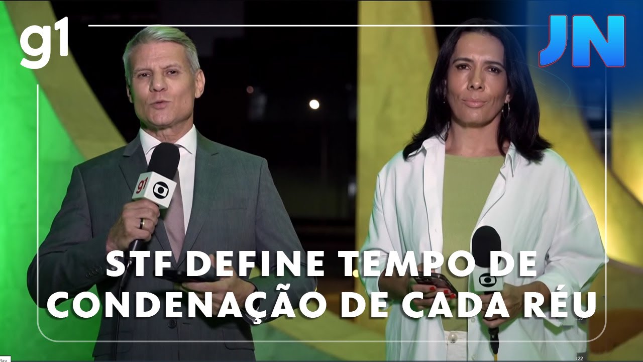 Jornal Nacional STF define tempo de prisão por crimes cometidos para cada réu em tentativa de golpe