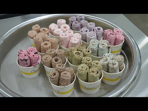 철판 아이스크림 달인 / ice cream roll master - korean street food