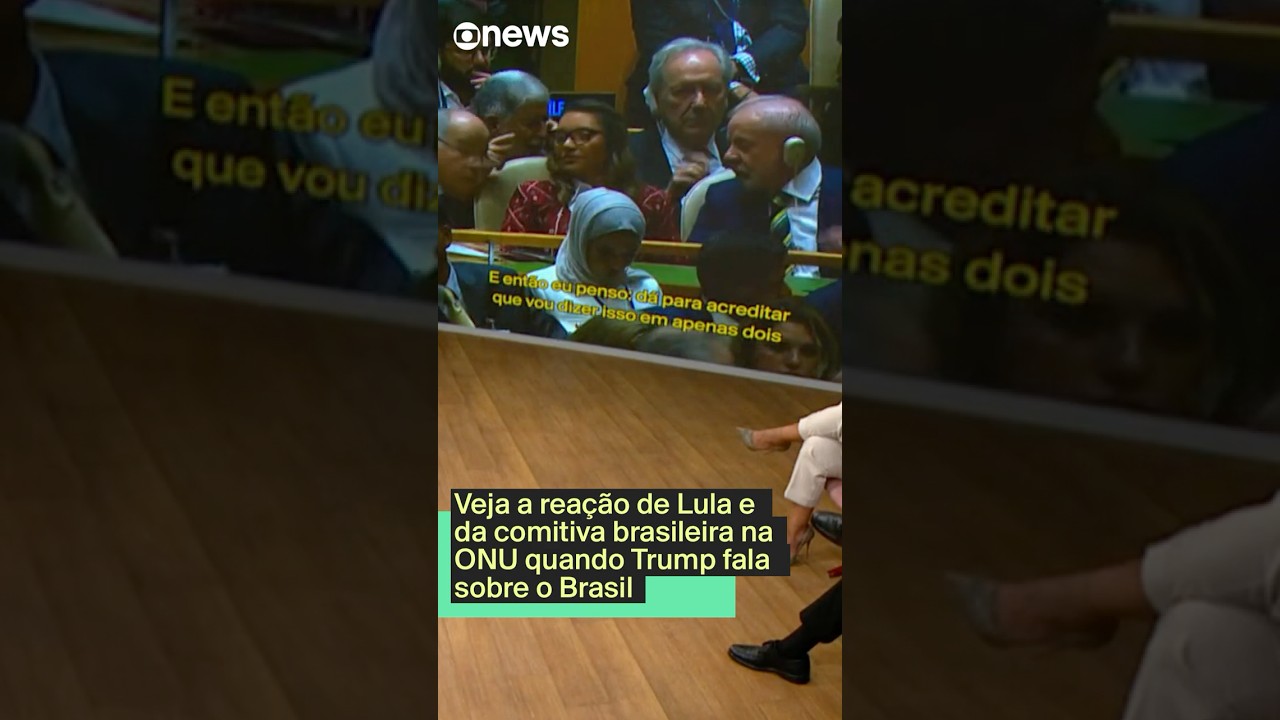 Veja a reação de Lula e da comitiva brasileira na ONU quando Trump fala sobre o Brasil