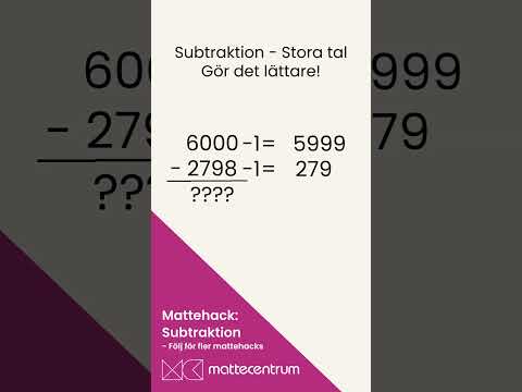 Subtraktionstrick: Gör subtraktion av stora tal lättare #matte #shorts