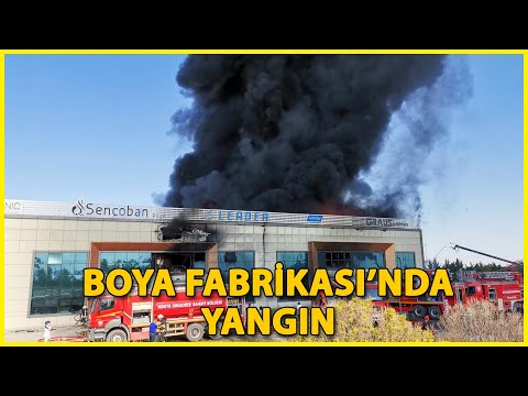 Konya'da, Boya Fabrikasında Yangın